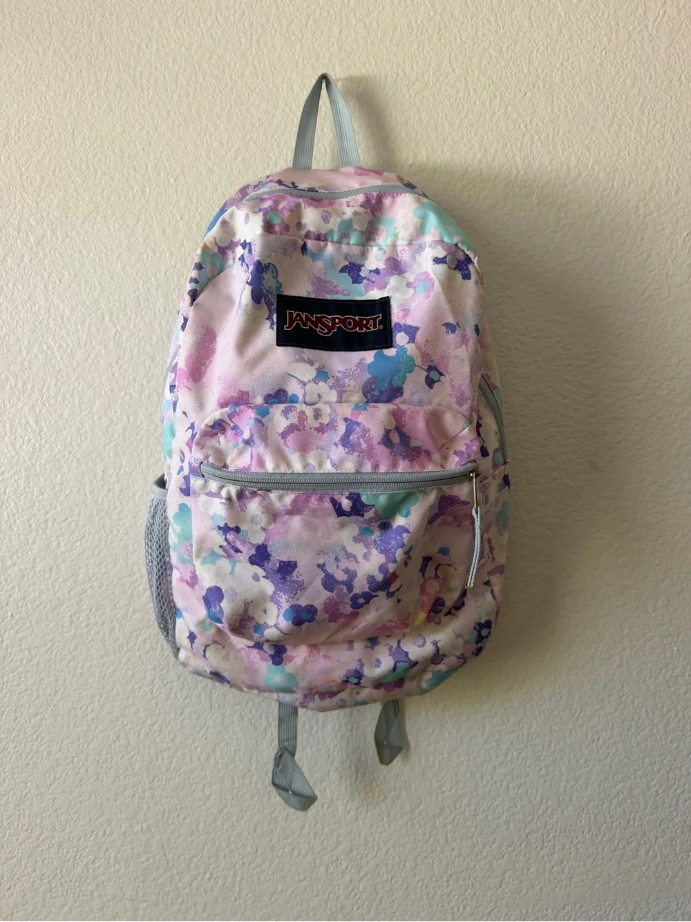 Jansport Floral Backpack Pink Purple Blue School Travel Book Bag Back to School